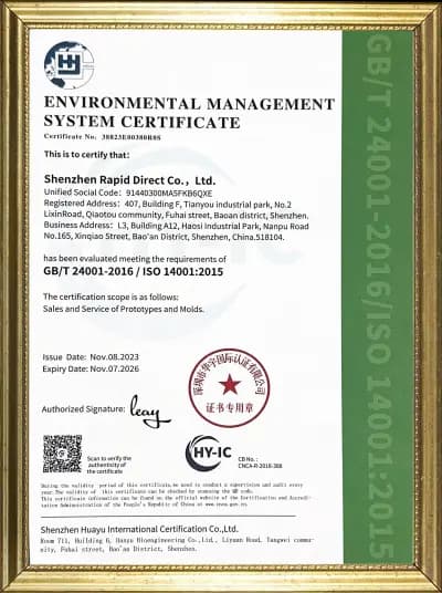 ISO 14001:2015 Certification