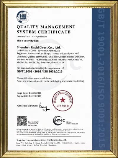 ISO 9001:2015 Certification